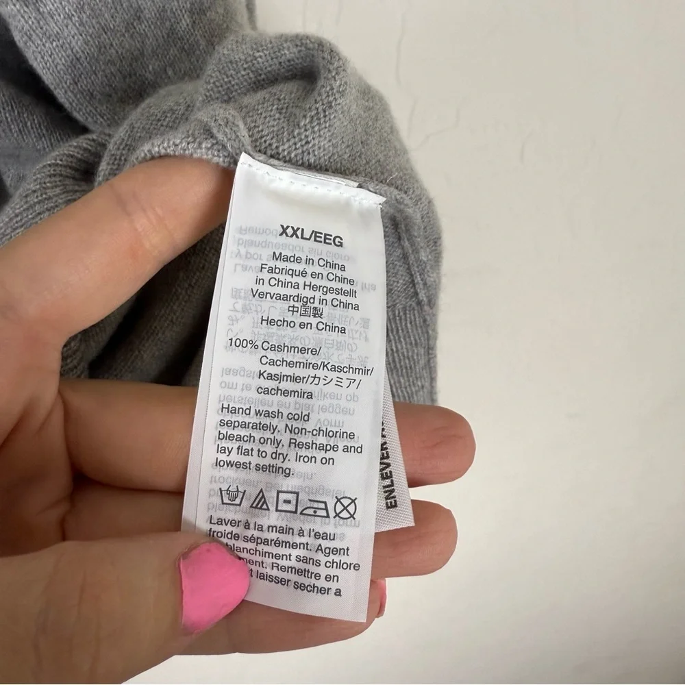 J. Crew Everyday 100% Cashmere Crewneck Sweater Gray Long Sleeve